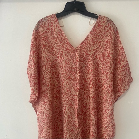 Zara Paisley Print V-neck Dolman Tunic Kaftan Dress Summer Beach 37252 - Picture 7 of 14